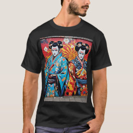 Camiseta Kabuki and Sakura: Japanese-Inspired Art