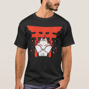 Camiseta Kabuki Mask Kitsune vestido japonés para Inari Kam