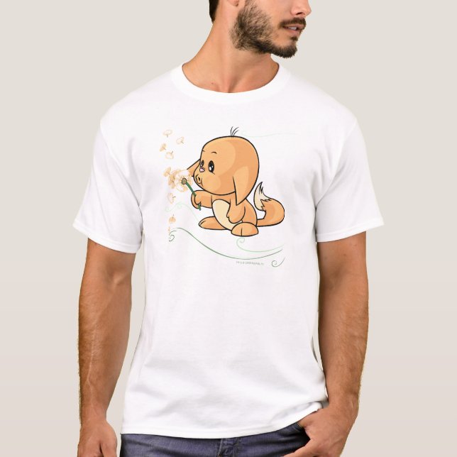Camiseta Kacheek anaranjado que desea en un diente de león (Anverso)