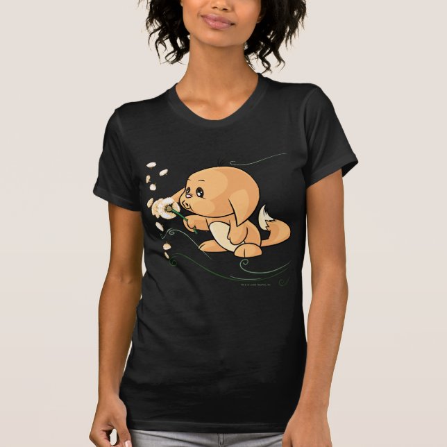 Camiseta Kacheek anaranjado que desea en un diente de león (Anverso)