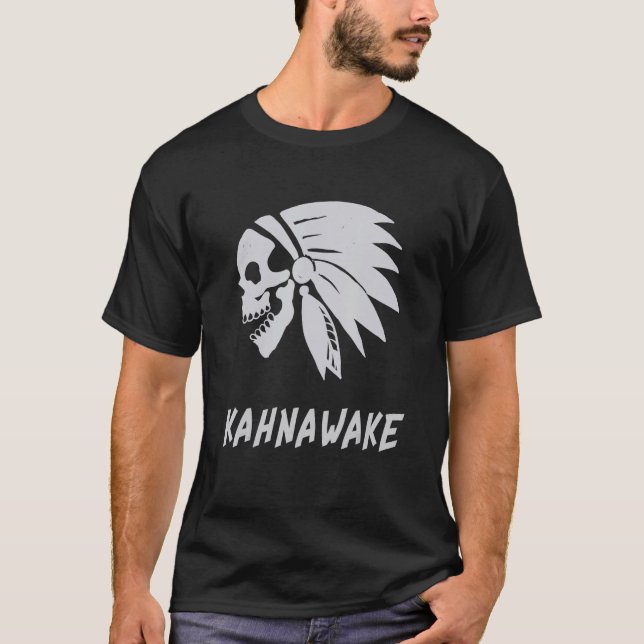Camiseta Kahnawake Native American Indian Born Freedom Evil (Anverso)