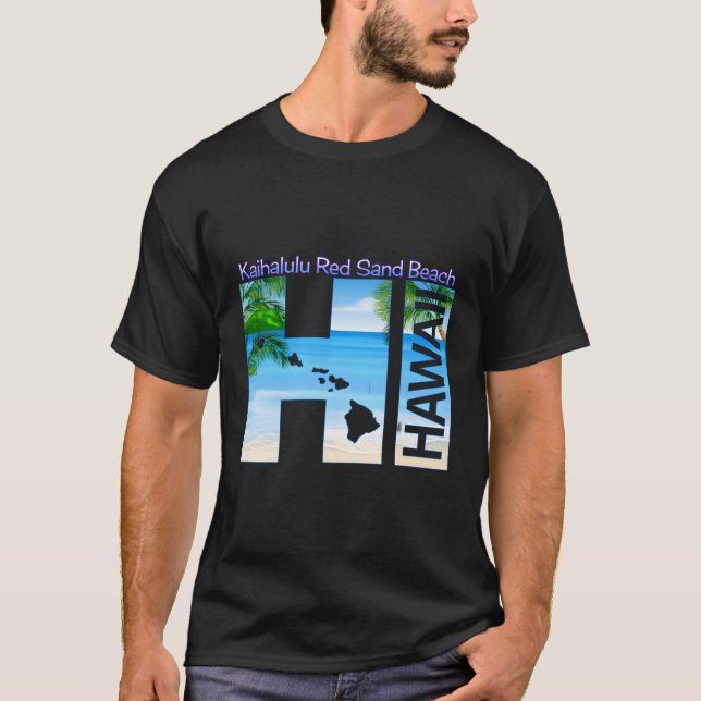 Camiseta Kaihalulu Red Sand Beach Hi Hawaii Aloha State Vac (Anverso)