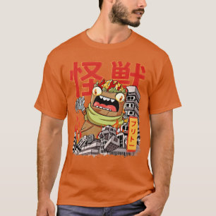 Camiseta Kaiju Burrito japonés Anime Monstruo Meican Comida