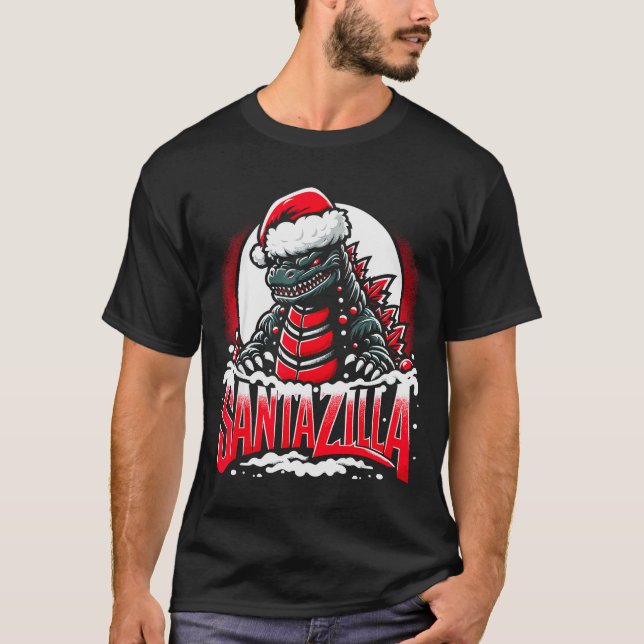 Camiseta Kaiju Christmas Santazilla Japanese Monster Dinosa (Anverso)