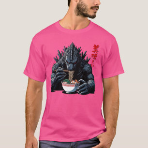 Camiseta Kaiju come a Ramen Oishi es un gracioso monstruo j