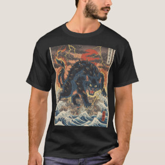 Camiseta Kaiju Espigado Sobre Océano Tempestuoso
