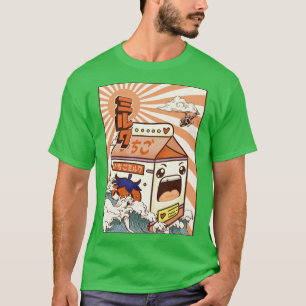 Camiseta Kaiju Fresa Leche Carton Monstruo japonés Regalo