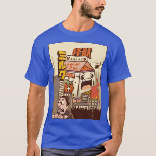 Camiseta Kaiju Fresa Leche Carton Monstruo japonés Regalo
