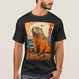 Camiseta Kaiju Groundhog Monstruo Vintage Anime Manga Retro