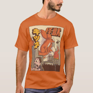 Camiseta Kaiju Kitsune Nueve Cuchillada De Monstruo Japonés