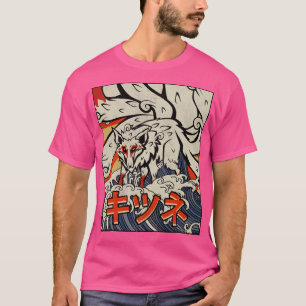 Camiseta Kaiju Kitsune Nueve Guirnaldas de la Gran Ola de l