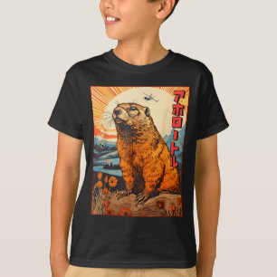 Camiseta Kaiju marmota monstruo animé manga vintage retro