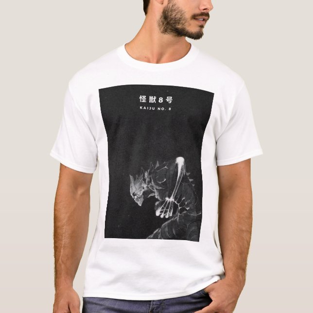 Camiseta Kaiju No. 8 Black & White Manga Style (Anverso)
