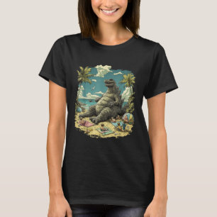 Camiseta Kaiju Sitting Beach Anime japonés