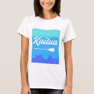 Camiseta Kailua Hawaii Diseño de Surfboard con Isla Mokes