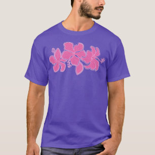 Camiseta Kailua Hibiscus Hawai Ingeniería Floral Rosa Te