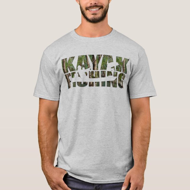 Camiseta Kajak de Camo de los humedales 2 de la pesca del (Anverso)