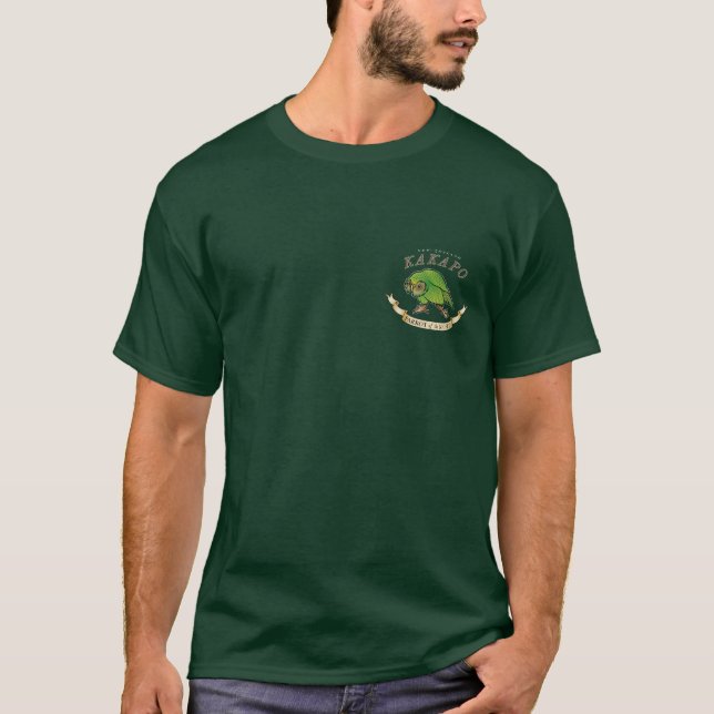 Camiseta Kakapo "loro de NZ de la noche" (impresión del (Anverso)