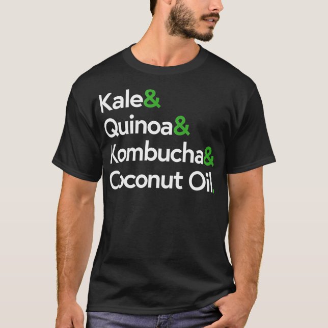 Camiseta Kale Quinoa Kombucha Coconut Oil Healthy Living Gi (Anverso)