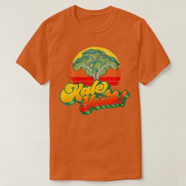 Camiseta Kale Yeah Funny Vegetable Vintage Retro 80 (Diseño del anverso)