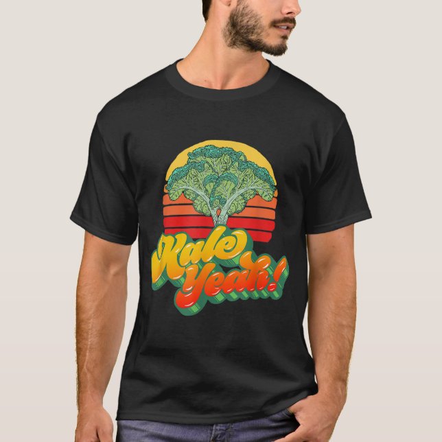 Camiseta Kale Yeah Gracioso Vegetable Vintage Retro Amanece (Anverso)