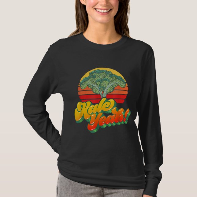 Camiseta Kale Yeah Gracioso Vegetable Vintage Retro Amanece (Anverso)