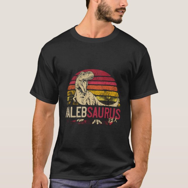 Camiseta Kaleb Saurus Funny Personalizado Dinosaurio T Rex  (Anverso)