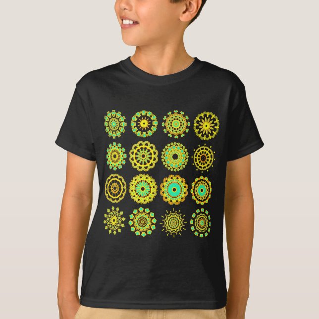 Camiseta Kaleidoscopic 110714 - 16 Mandalas (Anverso)