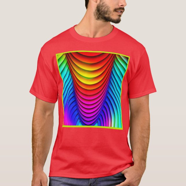 Camiseta Kaleidoscopio del patrón 3D de colores (Anverso)