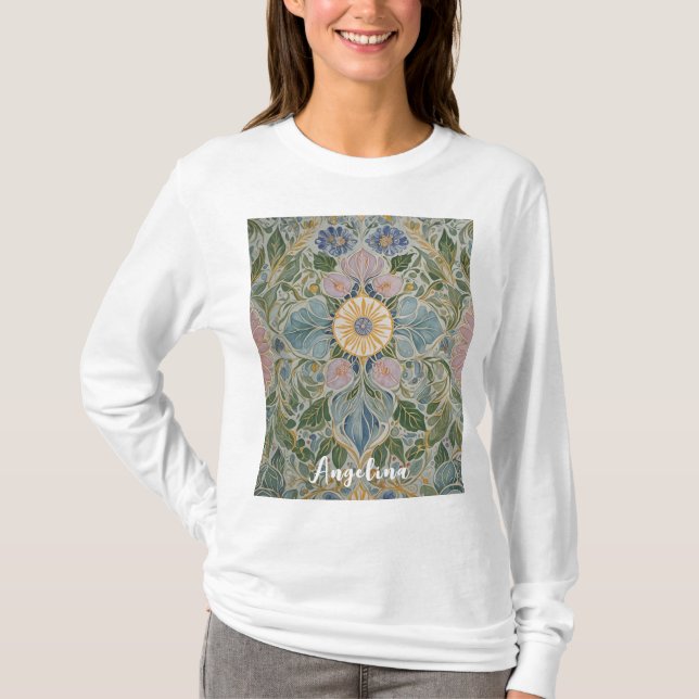 Camiseta Kaleidoscopio floral personalizado (Anverso)