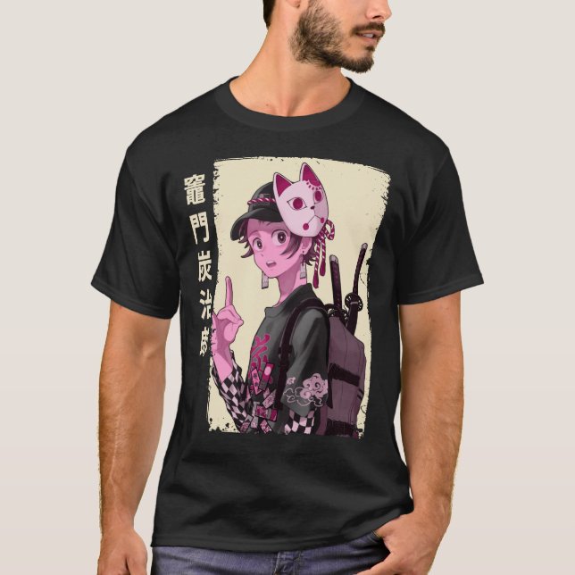 Camiseta Kamado Tanjiro japonés Demon Slayer Manga Anime A (Anverso)
