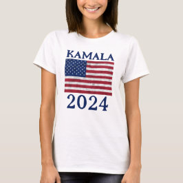 Camiseta KAMALA 2024 bandera de EE.UU. vintage azul demócra