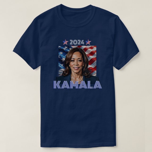 Camiseta Kamala 2024 Rojo, Blanco y Azul (Diseño del anverso)