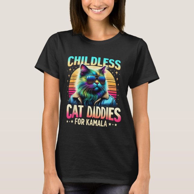 Camiseta Kamala Daddis De Gato Sin Hijos Por Gato Negro De  (Anverso)