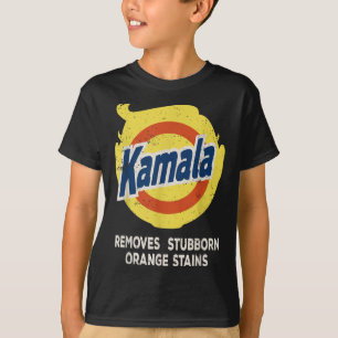 Camiseta Kamala Detergent retira Naranja testaruda manchas