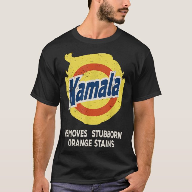 Camiseta Kamala Detergent retira Naranja testaruda manchas (Anverso)