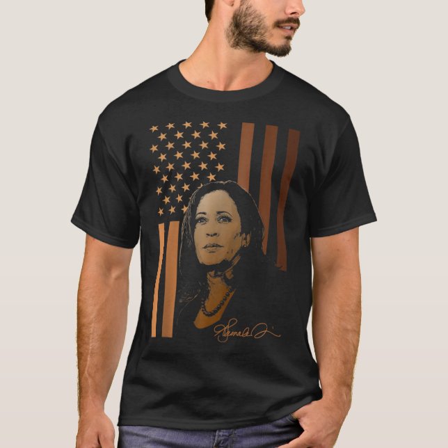 Camiseta Kamala Harris 2024 Bandera estadounidense Señora P (Anverso)