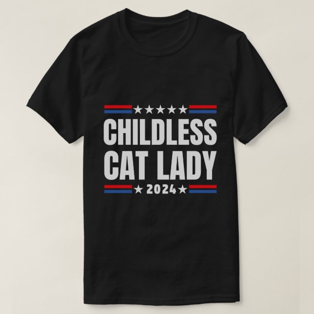 Camiseta Kamala Harris 2024, gatita sin hijos (Diseño del anverso)
