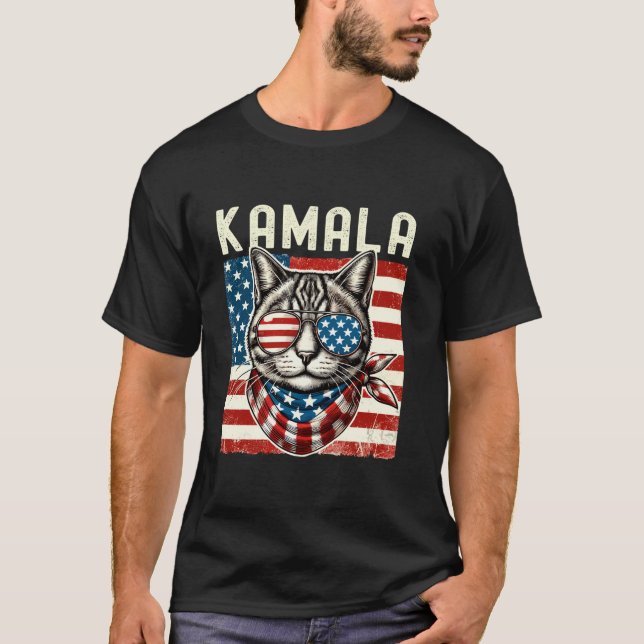 Camiseta Kamala Harris 2024 Presidente Kamala Cat Lady 2024 (Anverso)
