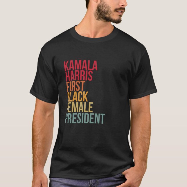 Camiseta Kamala Harris 2024 Primera mujer negra Presidenta  (Anverso)