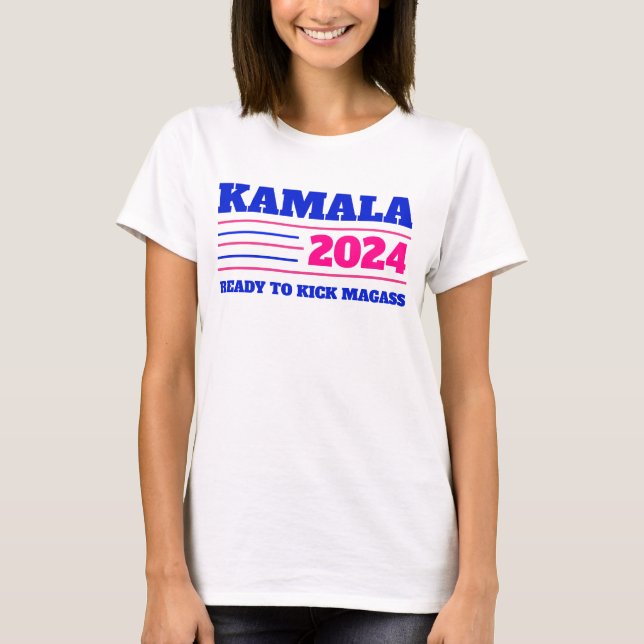 Camiseta Kamala Harris 2024 rosa y azul (Anverso)