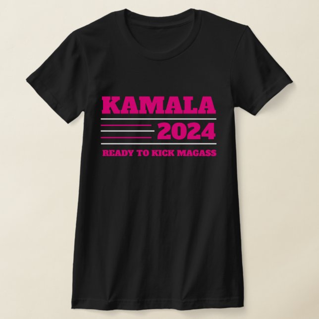 Camiseta Kamala Harris 2024 rosa y blanco (Distribución)