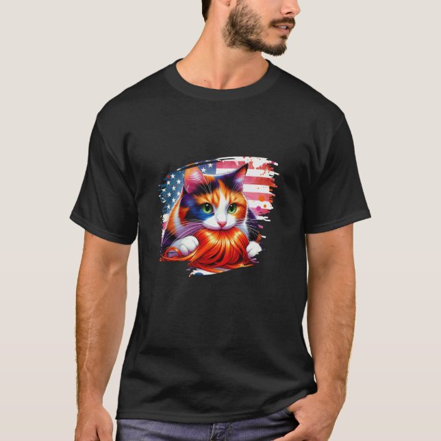 Camiseta Kamala Harris Cat con un chico Naranja gracioso de (Anverso)