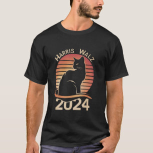 Camiseta Kamala Harris Cat Design Retro Funny Cat T Shirt