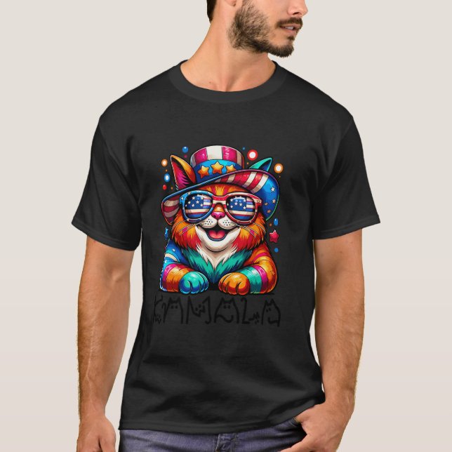 Camiseta Kamala Harris Cat Lettering Funny President Kamala (Anverso)