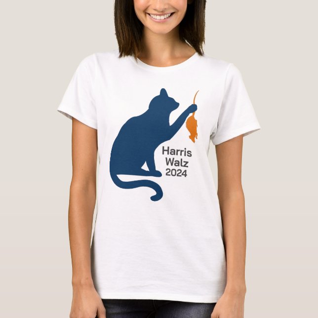 Camiseta Kamala Harris Cat w Naranja Rat (Anverso)