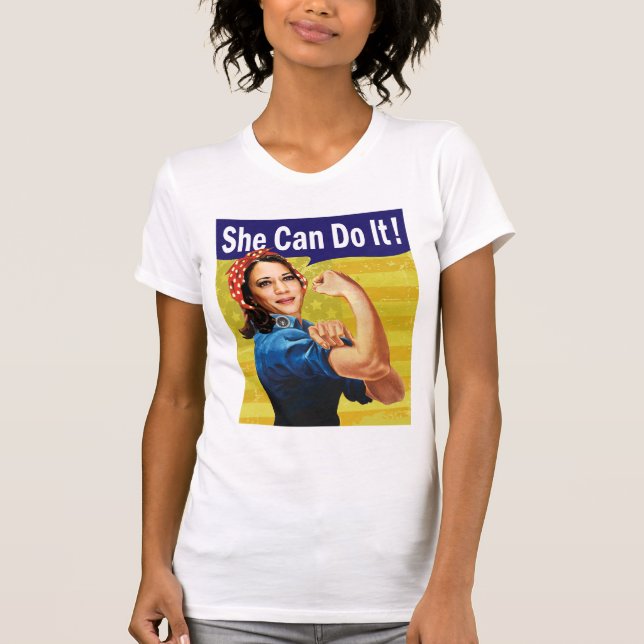 Camiseta Kamala Harris, ¡Ella Puede Hacerlo! (Anverso)