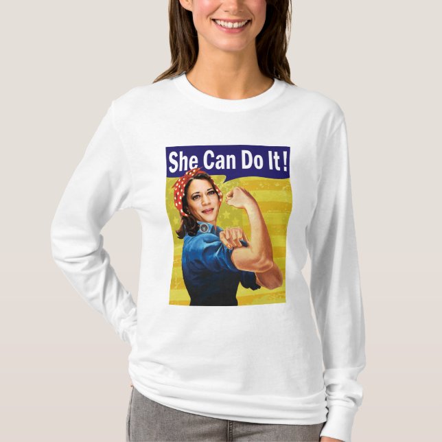 Camiseta Kamala Harris, ¡Ella Puede Hacerlo! (Anverso)