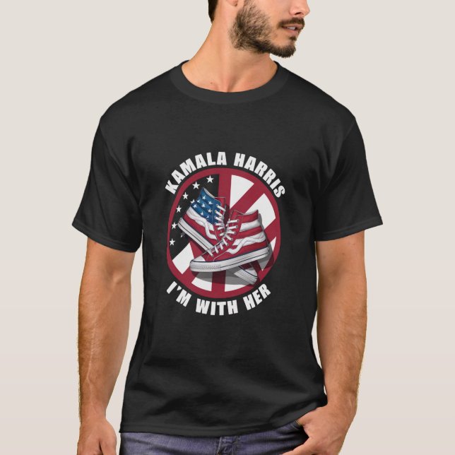 Camiseta Kamala Harris Estoy con su universo patriótico (Anverso)