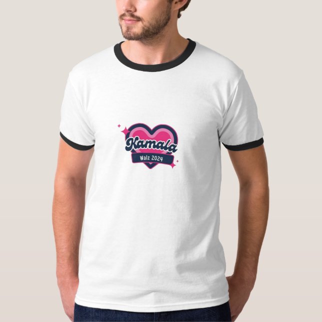 Camiseta Kamala Harris Girly Pink Hearts President (Anverso)